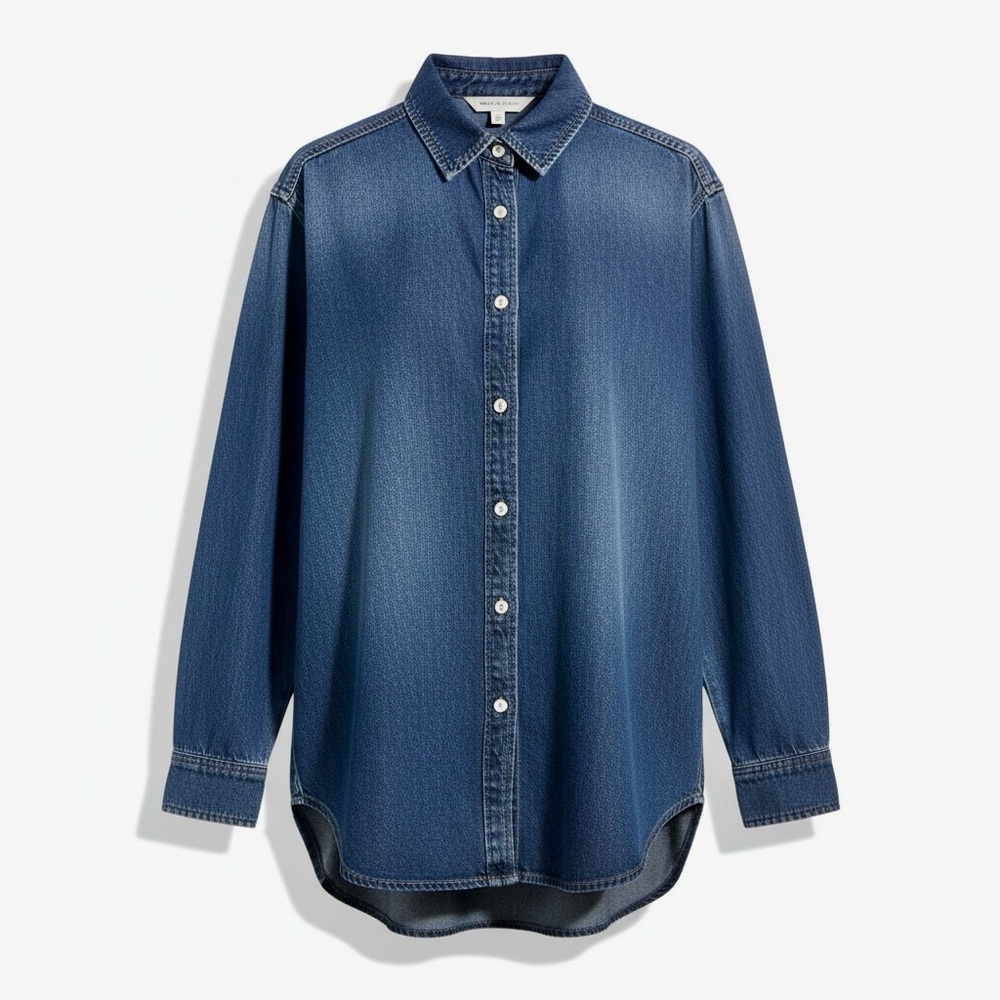 Calvin Klein Collection Blue Denim Blouse